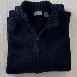 Eddie Bauer Navy Women’s Size Large Full Zip Up Sweater